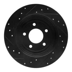 Ford Escape Brake Rotor (1) - Rear Right - R1 Concepts - Drilled & Slotted - Black - `05-`08